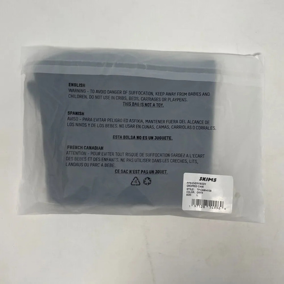 Skims Fits Everybody Crop Cami Size L Black Onyx Lightweight Stretchy New Tags - Picture 2 of 6